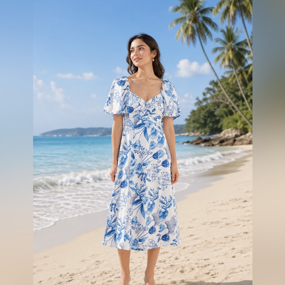 Avec Les Filles twist bodice midi dress